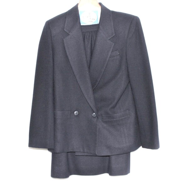 Vintage Lord & Taylor Woman's Size 6 Blue Skirt Suit Wool Blend - Picture 2 of 6